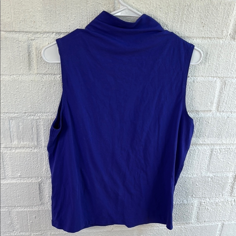 Athleta High Neck Cobalt Blue Sleeveless Athletic Tank Top sz M - Picture 6 of 7